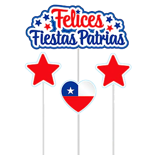Set Topper 4 Piezas Felices Fiestas