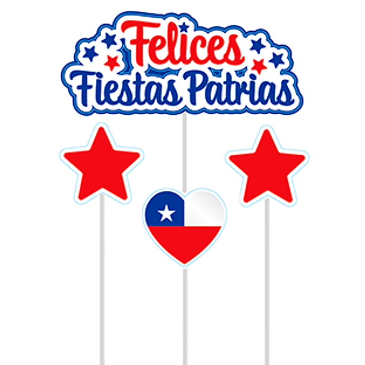 Set Topper 4 Piezas Felices Fiestas