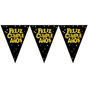 Banderin Fc Negro Foil Dorado 1 Uni