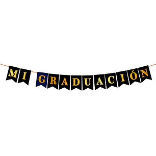 Guirnalda Band Mi Graduacion Neg/Dor 1 Uni