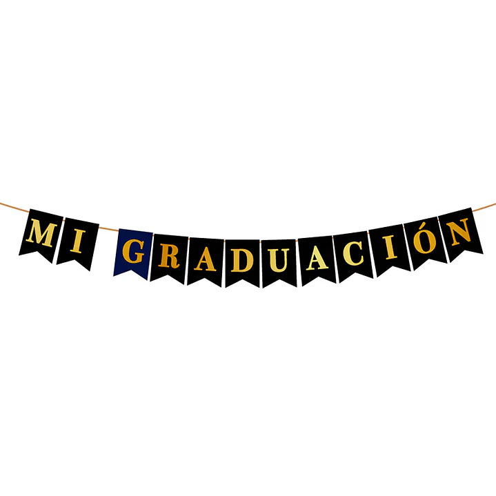 Guirnalda Band Mi Graduacion Neg/Dor 1 Uni