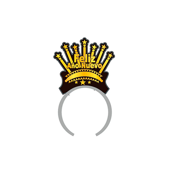 Cintillo Fan Corona Dor/Neg 6 Uni