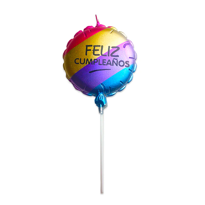 Vela Globo Feliz Cumpleaños Franjas 1 Uni