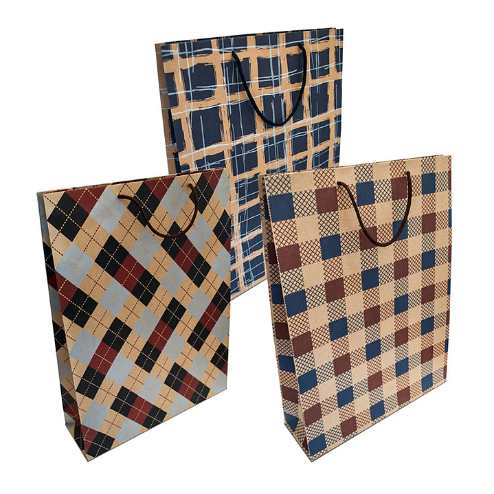 Bolsa De Regalo Kraft Escoceés Extra Grande 1 Uni