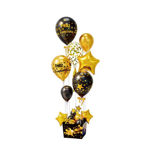 Set Globos Fc Stars Dor/Neg 1 Uni
