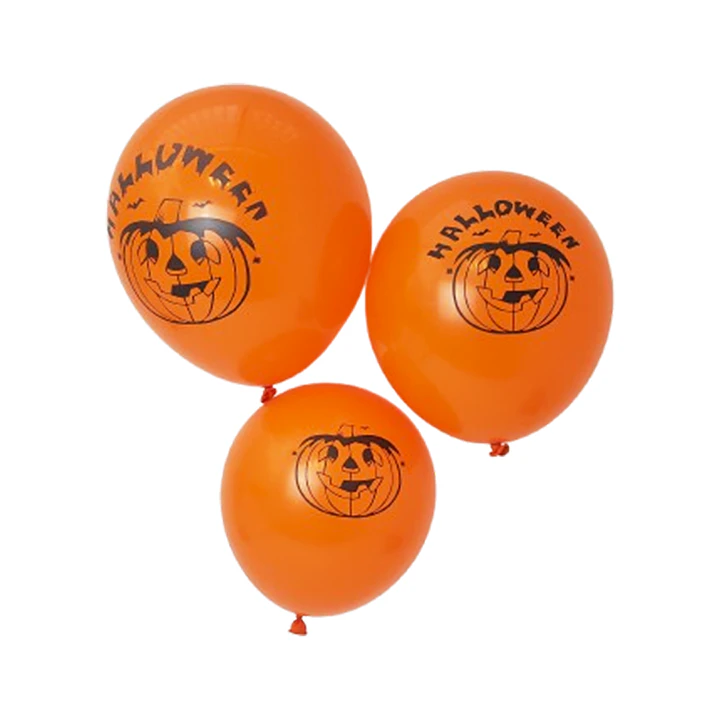 Globo #12 Liso Naranjo Impreso Calabaza 12 Uni