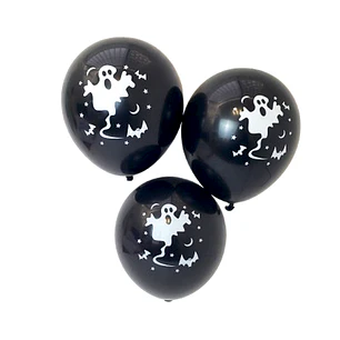 Globo #12 Liso Negro Impreso Fantasma 12 Uni