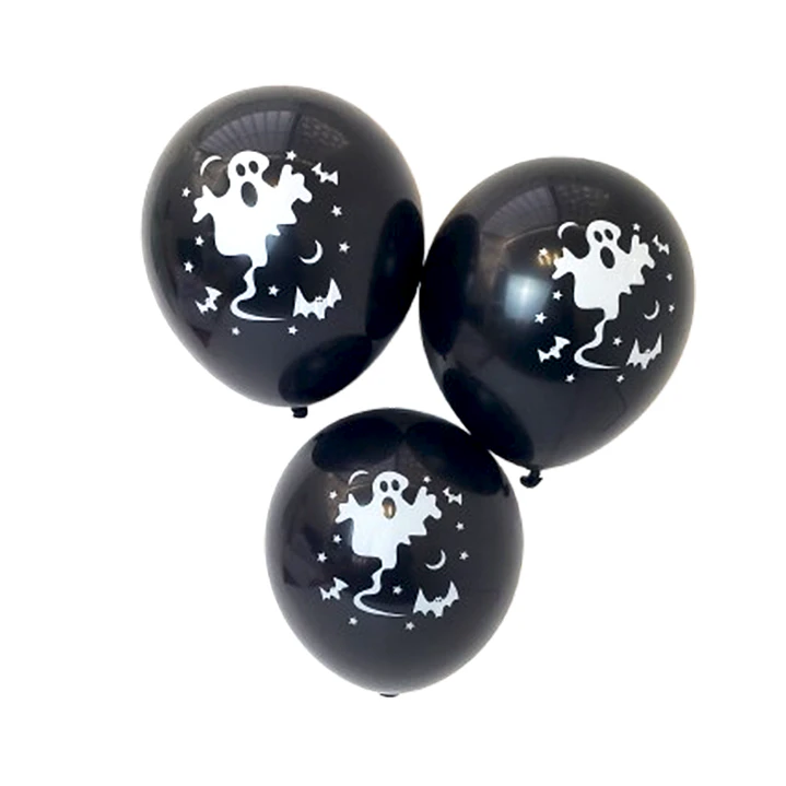 Globo #12 Liso Negro Impreso Fantasma 12 Uni