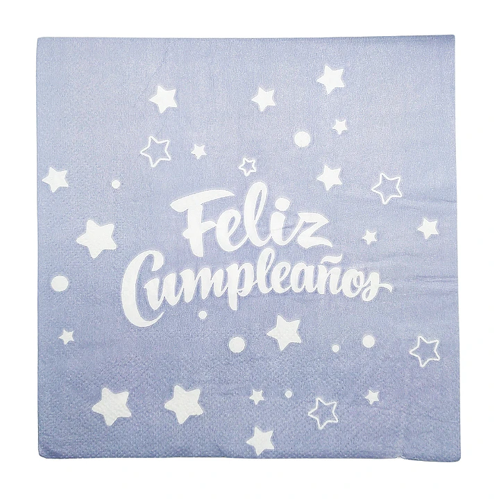 Servilleta Feliz Cumpleaños Estrellas Plateada 20 Uni