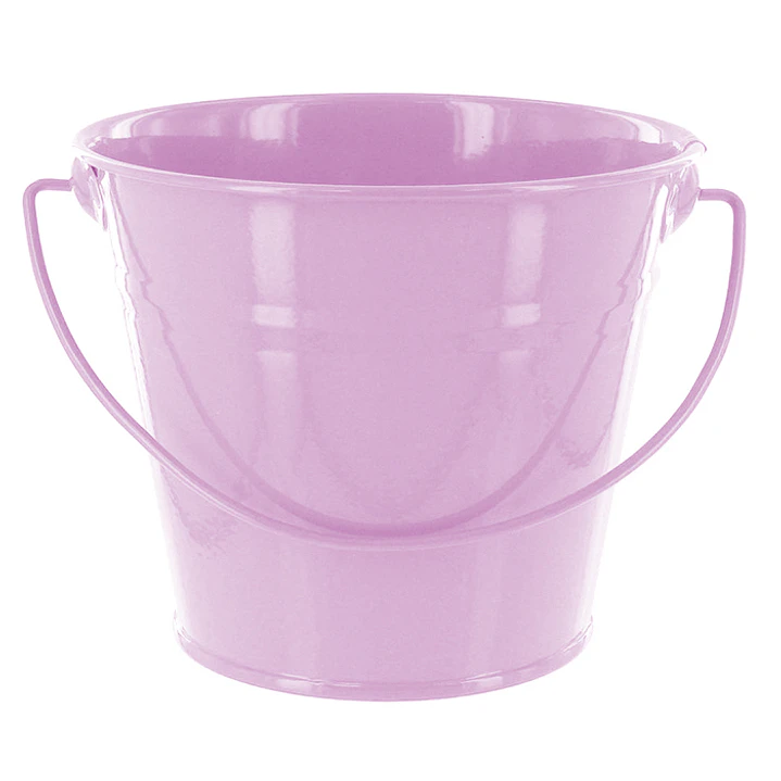 Balde Metalico Mediano Rosado 1 Uni