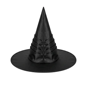 Sombrero Bruja Pliegues Negro 45 Cm 1 Uni