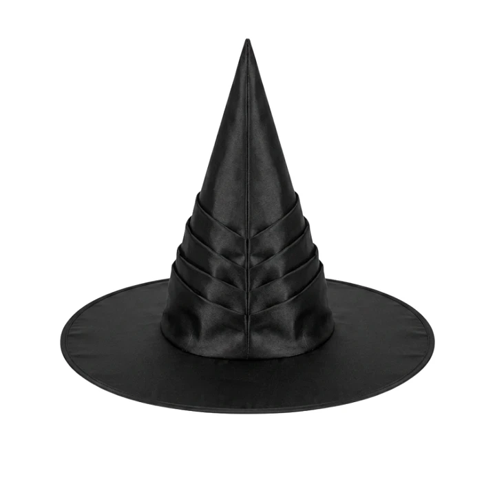 Sombrero Bruja Pliegues Negro 45 Cm 1 Uni