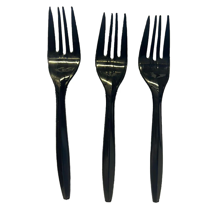 Tenedor Plastico Basic Negro 20 Uni