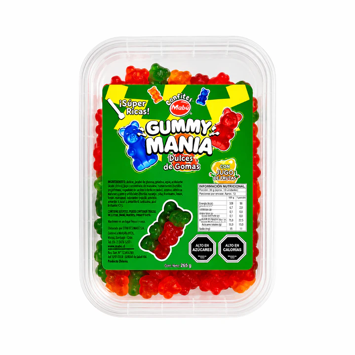 Bandeja Gummy Mania Ositos 300gr 60 Uni