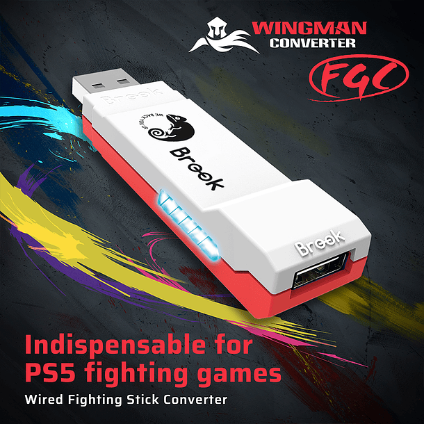 Adaptador Brook Wingman FGC - Compatible con PS5, PS4 y PC Xinput 3
