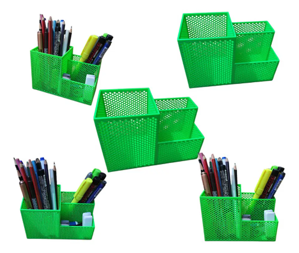 Pack 3 Porta Lápiz Lapicero De Rejilla Negro, Verde O Rojo 4