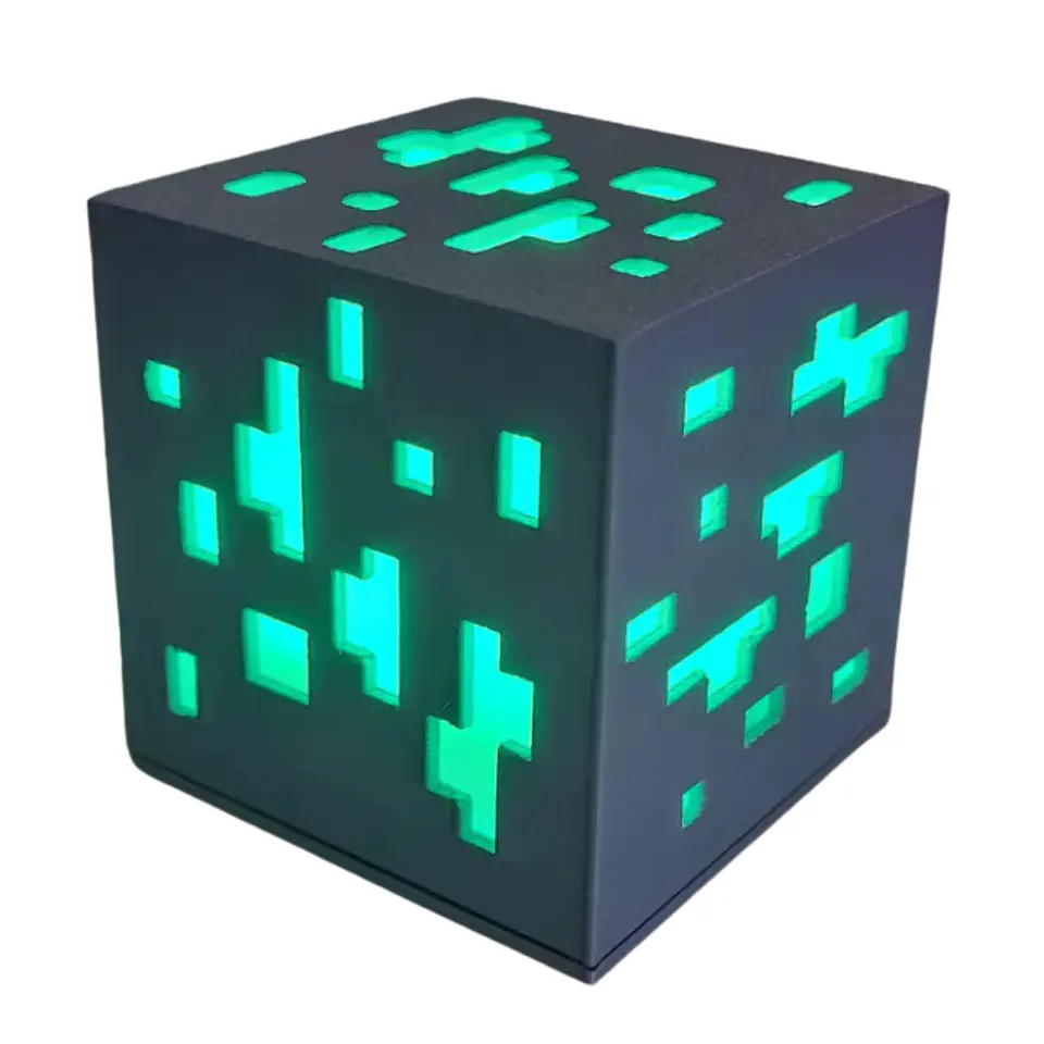 Lámpara Decorativa Bloque Mineral Minecraft 1