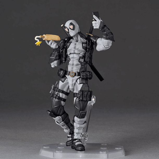 Amazing Yamaguchi Revoltech Deadpool Gris Ver. 2.5 + Bonus 8