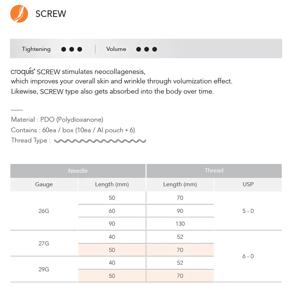 Screw (Needle) - 29G x 50mm ®️  5