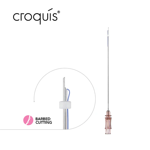 Barbed Cutting (3D L-Cannula) / (Spiral, Cannular) - 20G x 90mm ®️ 