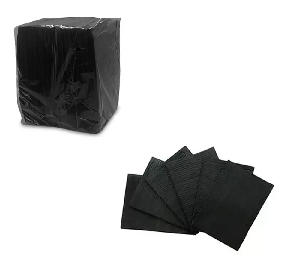 Babetes Bibe dentário em papel preto - 50 unidades 1