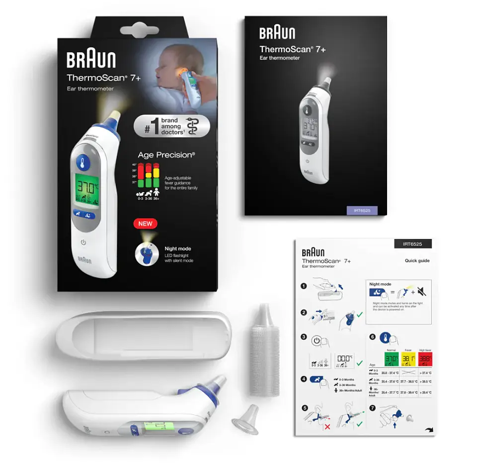 Termómetro Auricular Braun ThermoScan 7+ IRT6525 com Tecnologia AgeSmart™ 2