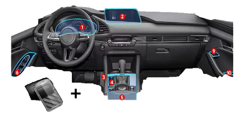 Set Film Ppu + 1 Funda Llave / Mazda 3 2020-2025 1