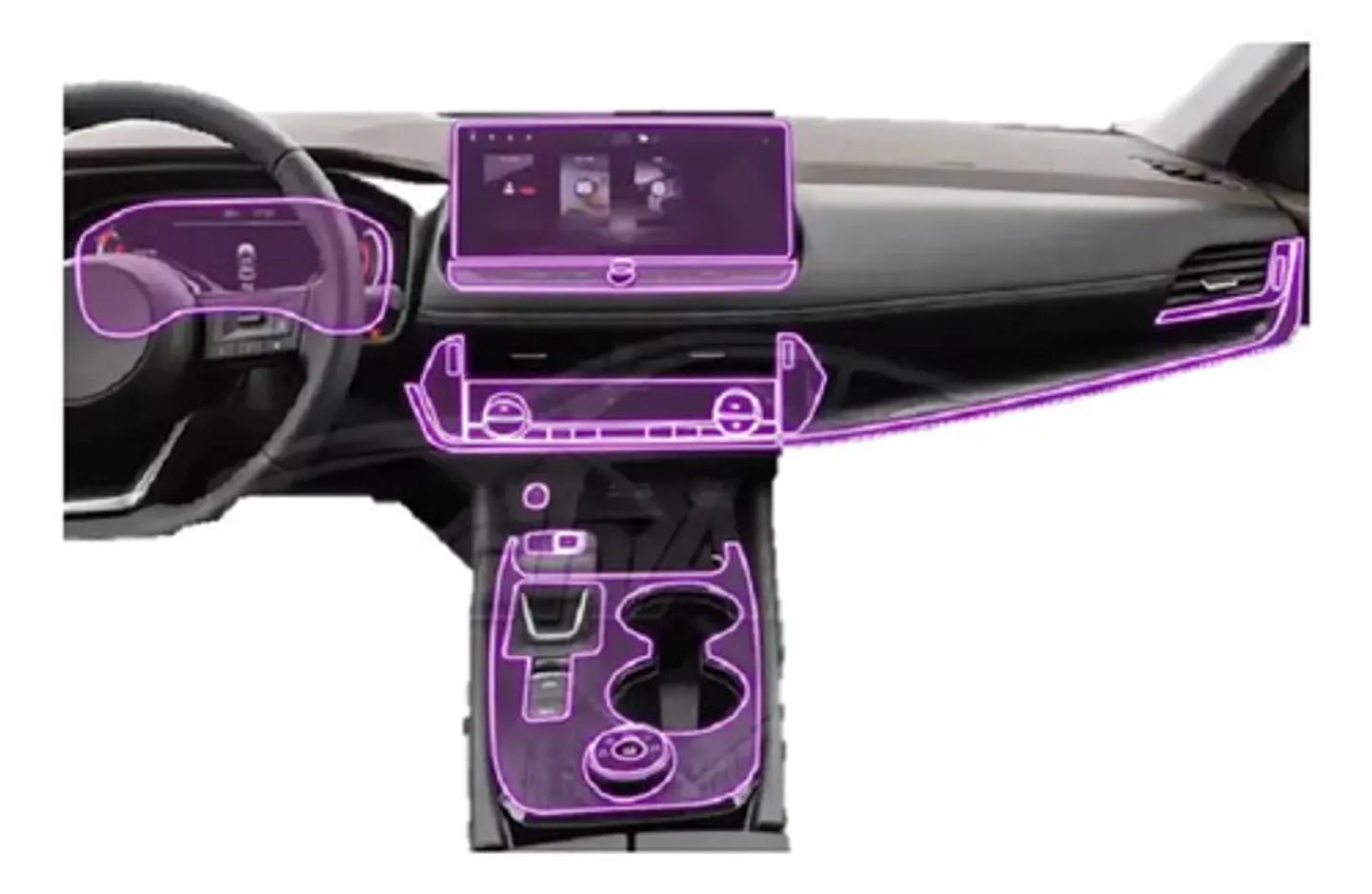 Protector Vinilo Nissan Xtrail 24-2026 Consola Pantalla 12.3 1