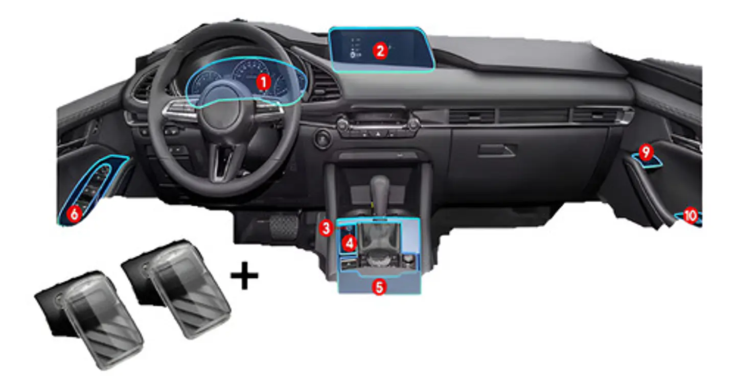 Set Film Ppu + 2 Funda Llave / Mazda 3 2020-2025 1