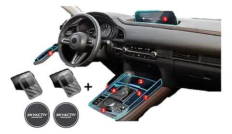 Set Film Ppu X 2 Fundas  Llave X Posa Vaso Mazda Cx-30 At/mt