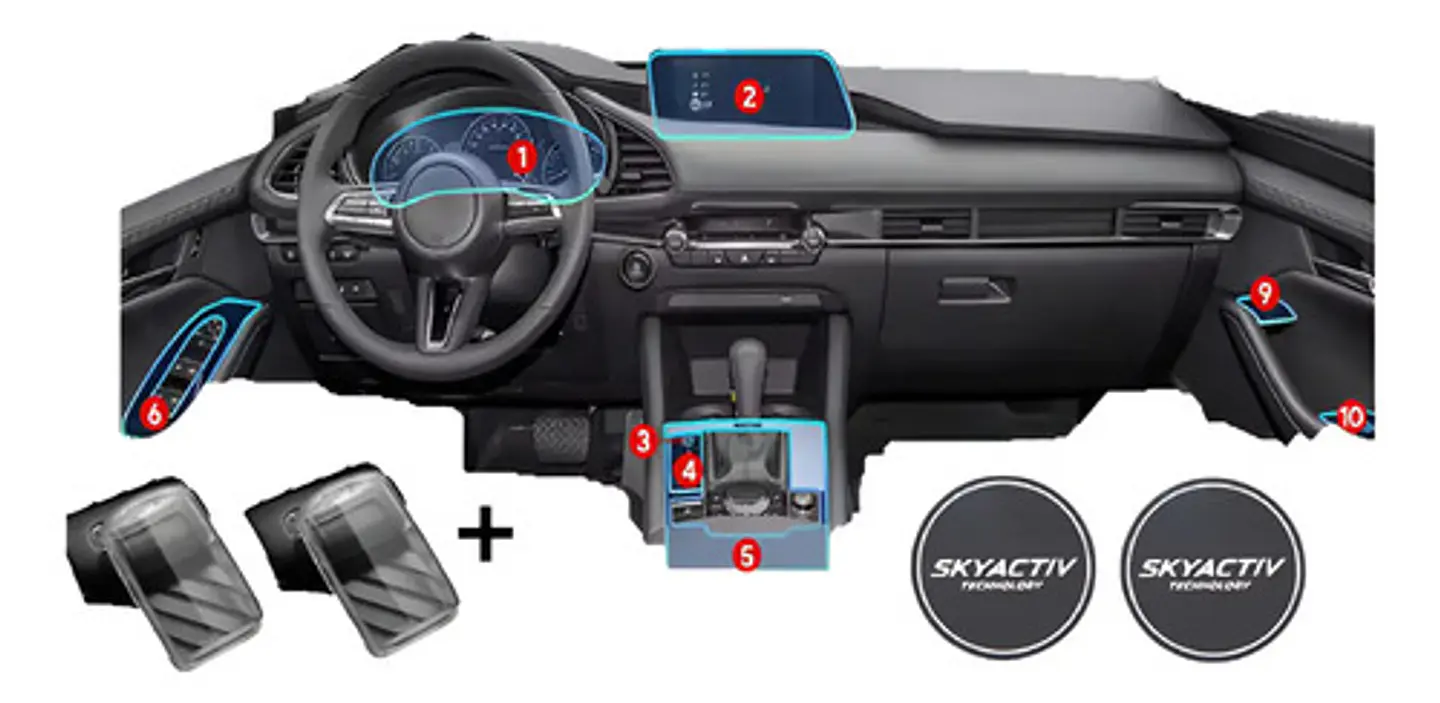 Set Film Ppu + 2 Funda Llave + Posavaso / Mazda 3 2020-2025 1
