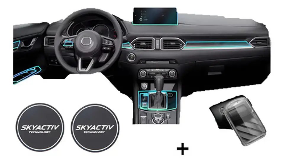 Set Film Ppu + 1 Funda Llave + Posavaso / Mazda Cx-5 At - Mt 1