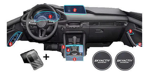 Set Film Ppu + 1 Funda Llave + Posavaso / Mazda 3 2020-2025