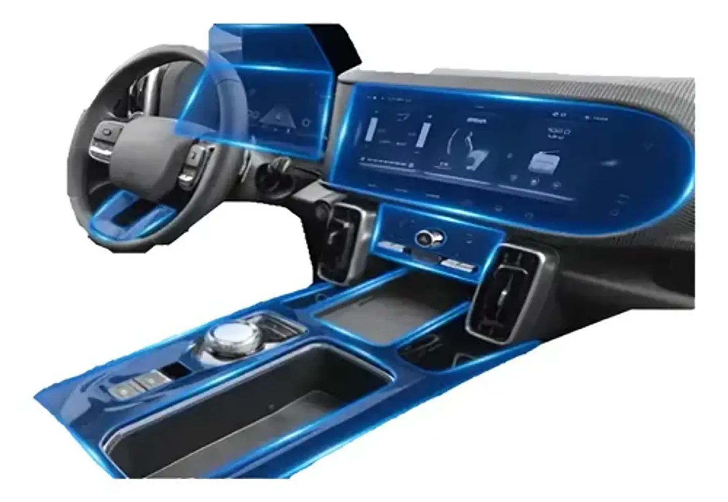 Set Film 3d Vinilo  Haval Dargo 2024-2026 Consola Pantalla 1