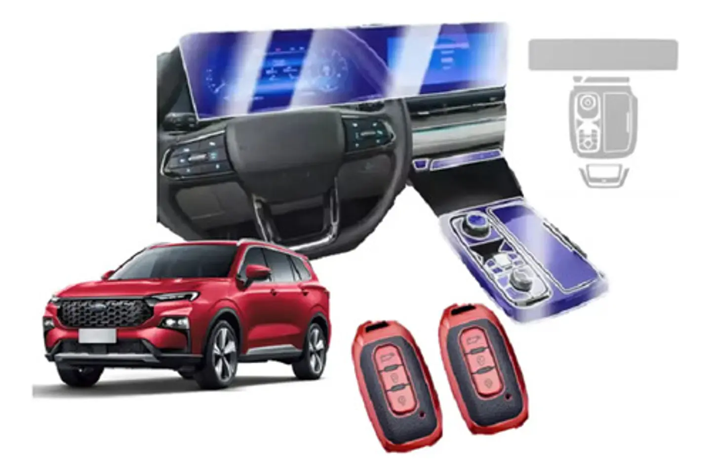 Set Film Ppu 4 Pcs +  2 Funda Llave / Ford Territory 2024- 1