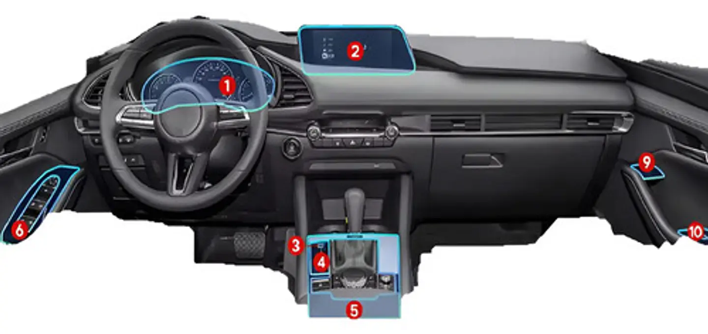 Set Film Vinilo 3d Protector / Mazda 3 2020-2025 / A Medida 1