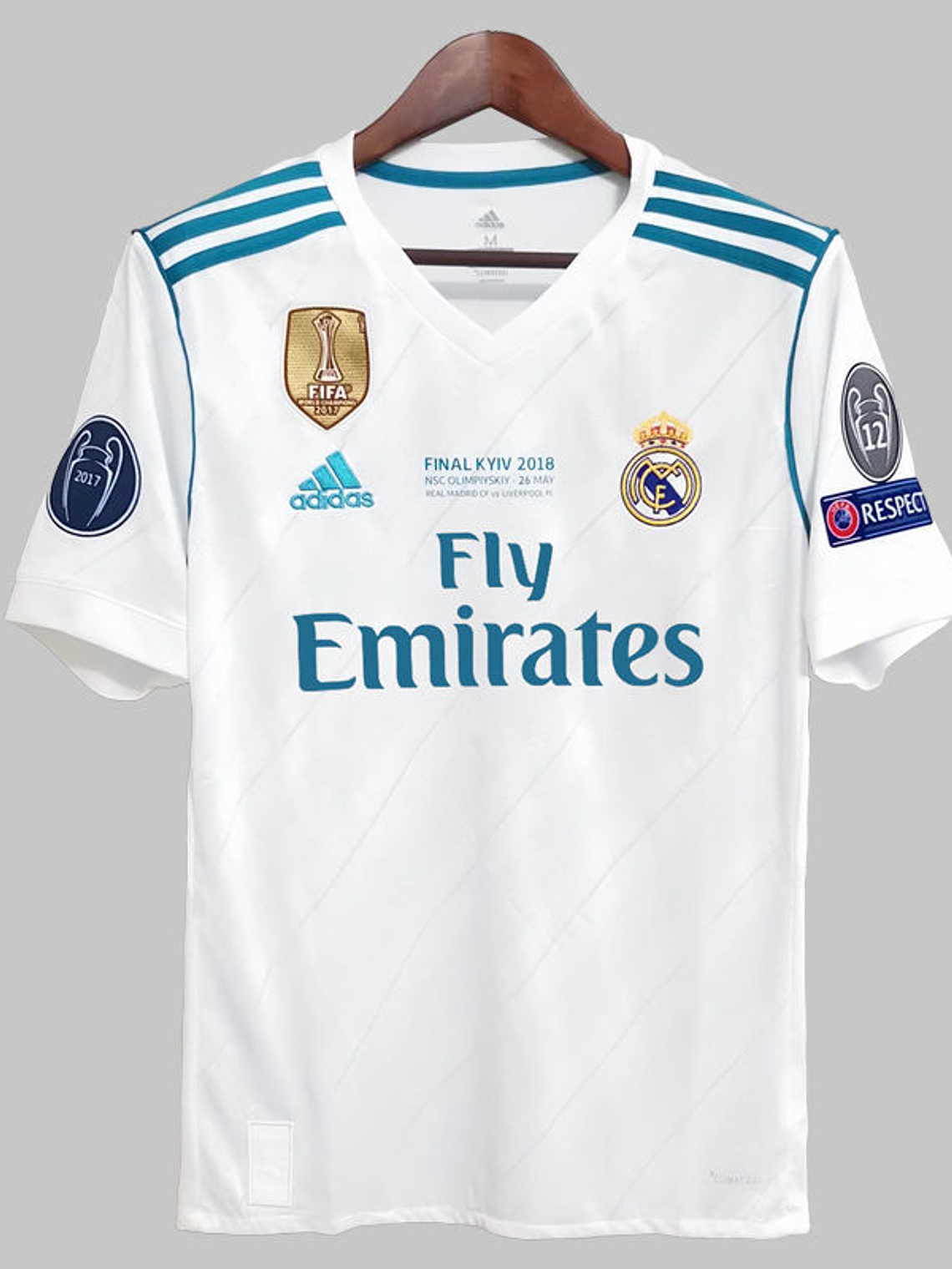 Camisola Real Madrid Principal 2017/18 Todos os Patchs 1