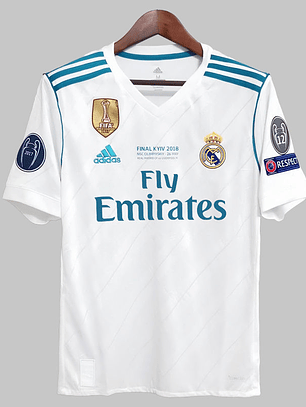 Camisola Real Madrid Principal 2017/18 Todos os Patchs