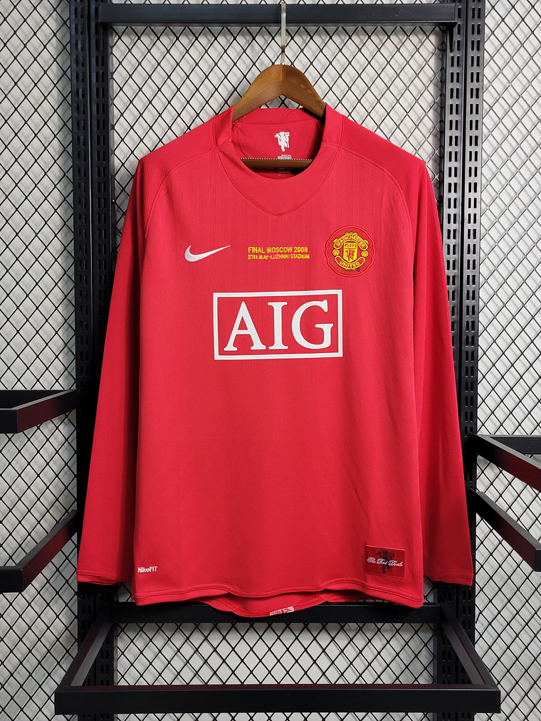 Camisola Manchester United Principal 2007/08 Manga Cumprida 1