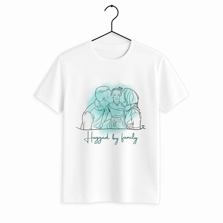 Personalized Line Art from Photo Family Picture Unisex Crewneck T-shirt S-5XL Hand-Drawn Style Lovely Anniversary Gift 7