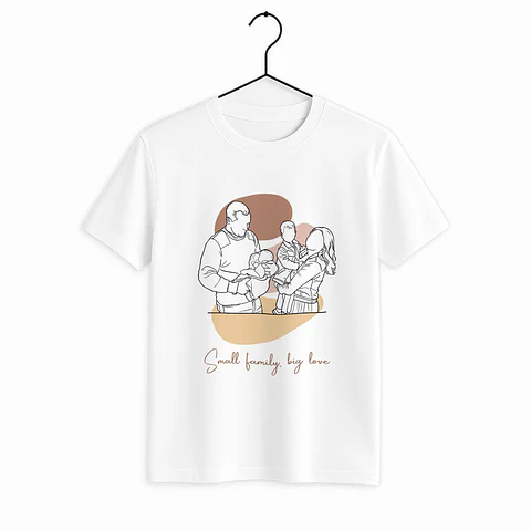 Custom Photo to Line Art Family Picture Unisex Crewneck T-shirt S-5XL Minimalist Style Gift for Father, Mother's Day