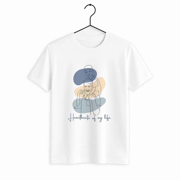 Personalized Turn Photo into Art Couple Portrait Unisex Crewneck T-shirt S-5XL Line Art Style Couple Anniversary or Family Gift 4