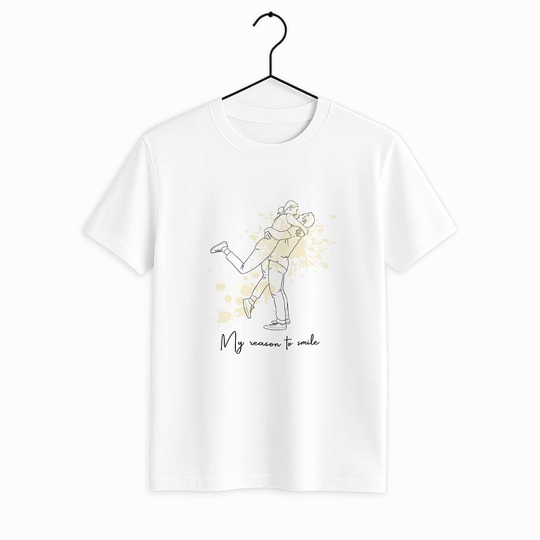 Personalized Photo to Line Art Family Picture Unisex Crewneck T-shirt S-5XL Hand-Drawn Style Gift for Father, Mother's Day, or Anniversary 1