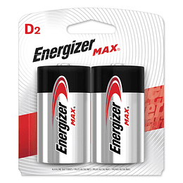 Pilas Alcalina Tipo D Energizer Max (2 pz)