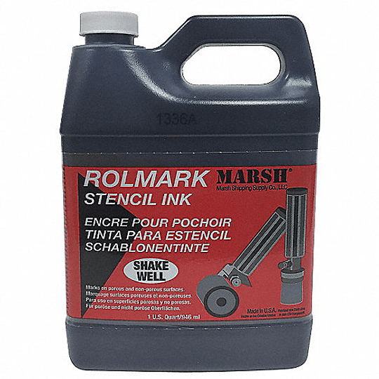 Rolmark roller(tm) tinta para plantilla recipiente de un cuarto color negro 5A132