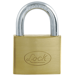 Candado de acero corto llave estándar 63mm latonado Lock L22S63ELBB