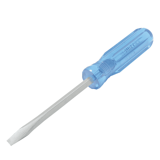 Destornillador azul barra cuadrada punta plana 1/4x4