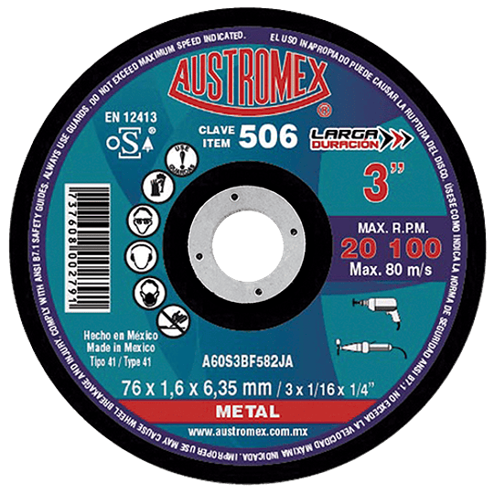 Disco para Corte de metal Austromex 506