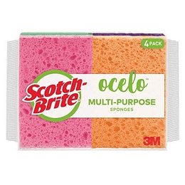 Esponja Limpiadora Scotch-Brite 3M (Caja con 12 paq. Con 4 Piezas c/u) 