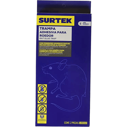 Trampa grande adhesiva para roedor 2 piezas Surtek 